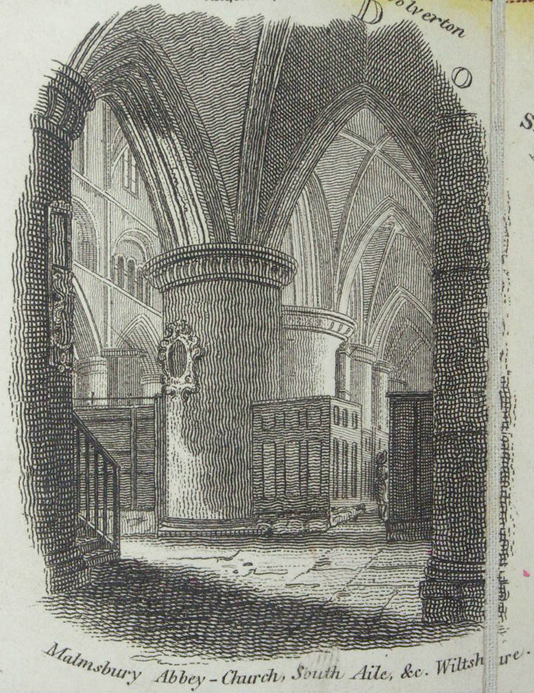 Print - Malmsbury Abbey - Church Aile, &c. Wiltshire